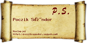 Poczik Sándor névjegykártya